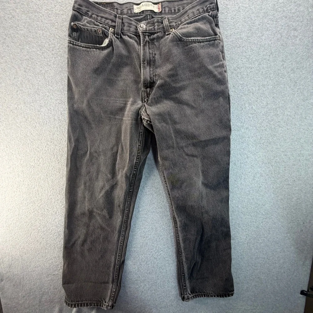 Levis 550 Relaxed Fit Tapered Leg Jeans Mens 34x30 Faded Black Denim Vintage